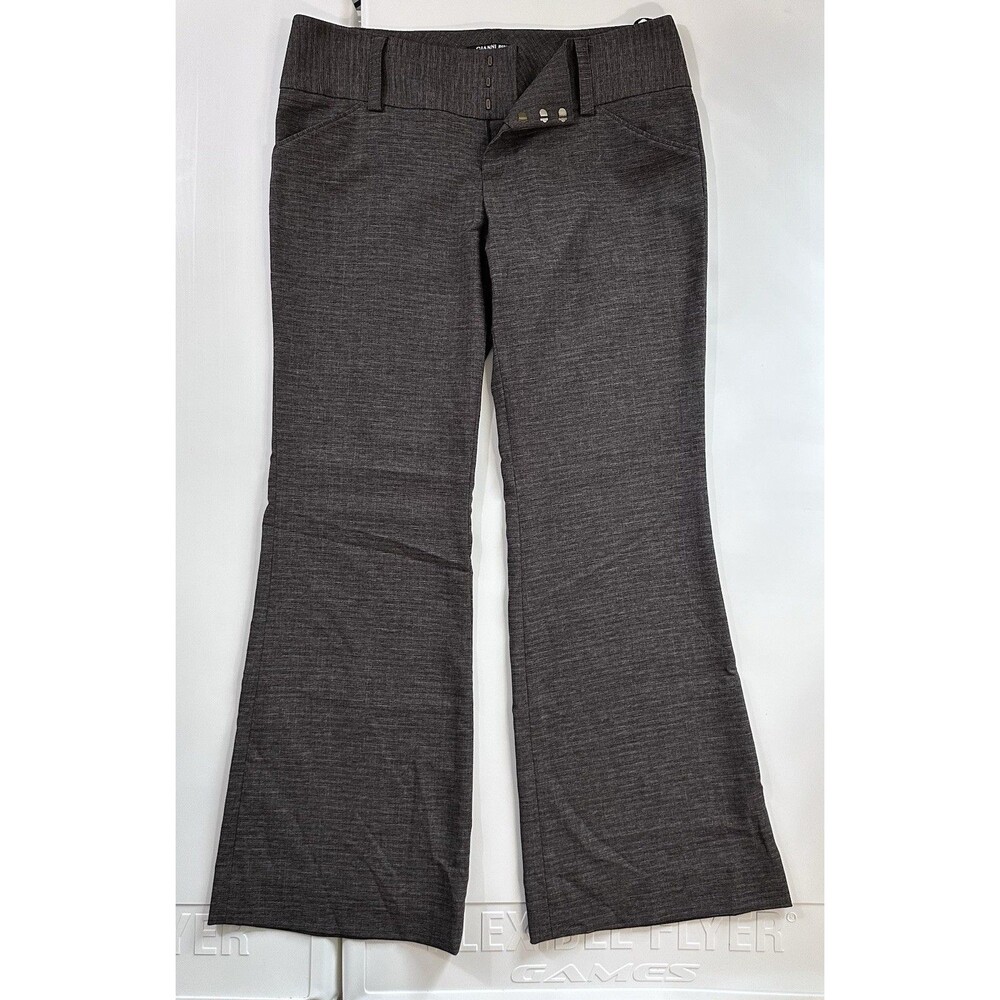 Gianni Bini Flare Dress Pants Womens 12 Brown Stretch Career Office Y2K